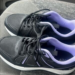 Sleek Black and Purple Women's Sneakers